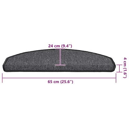 Stufenmatten 20 Stk. 65x24x4 cm Anthrazit Halbrund Groß