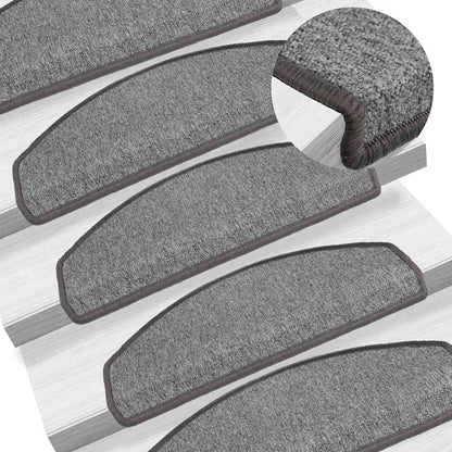 Stufenmatten 20 Stk. 65x24x4 cm Dunkelgrau Halbrund Groß