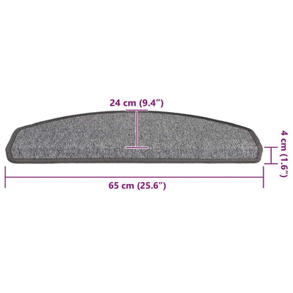 Stufenmatten 20 Stk. 65x24x4 cm Dunkelgrau Halbrund Groß