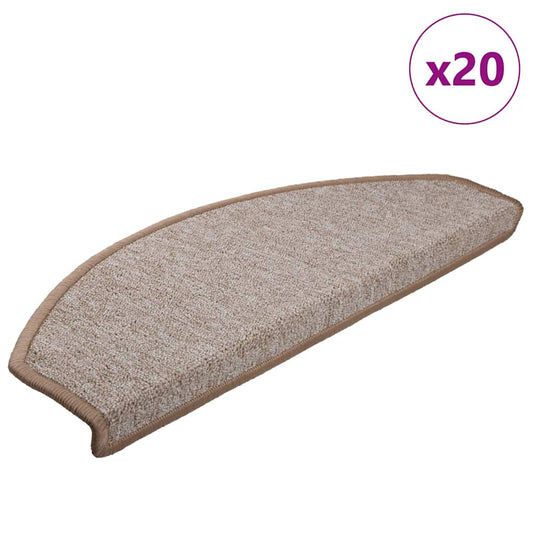 Stufenmatten 20 Stk. 65x24x4 cm Hellbraun Halbrund Groß