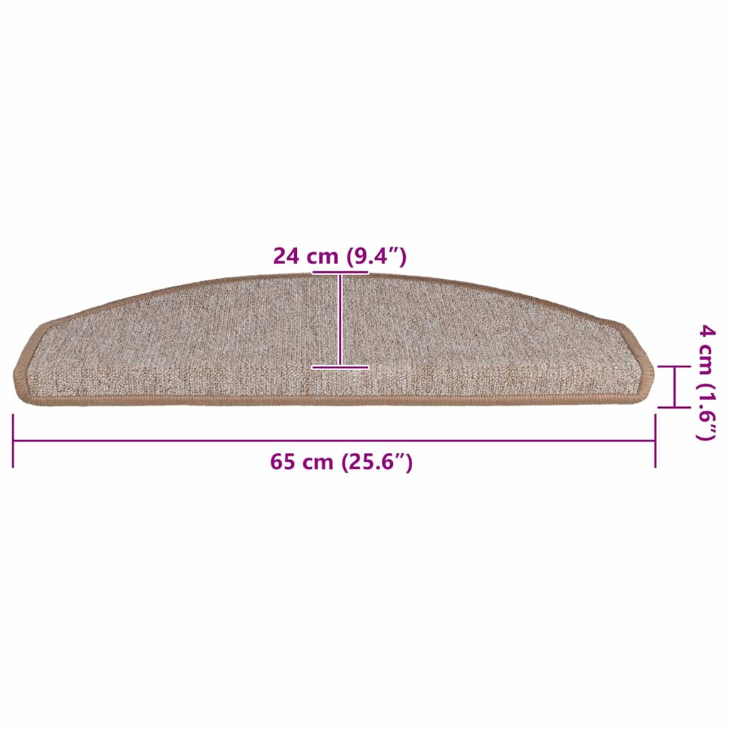 Stufenmatten 20 Stk. 65x24x4 cm Hellbraun Halbrund Groß