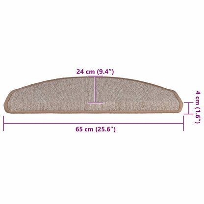 Stufenmatten 20 Stk. 65x24x4 cm Hellbraun Halbrund Groß