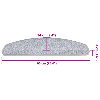 Stufenmatten 20 Stk. 65x24x4 cm Hellgrau Halbrund Groß