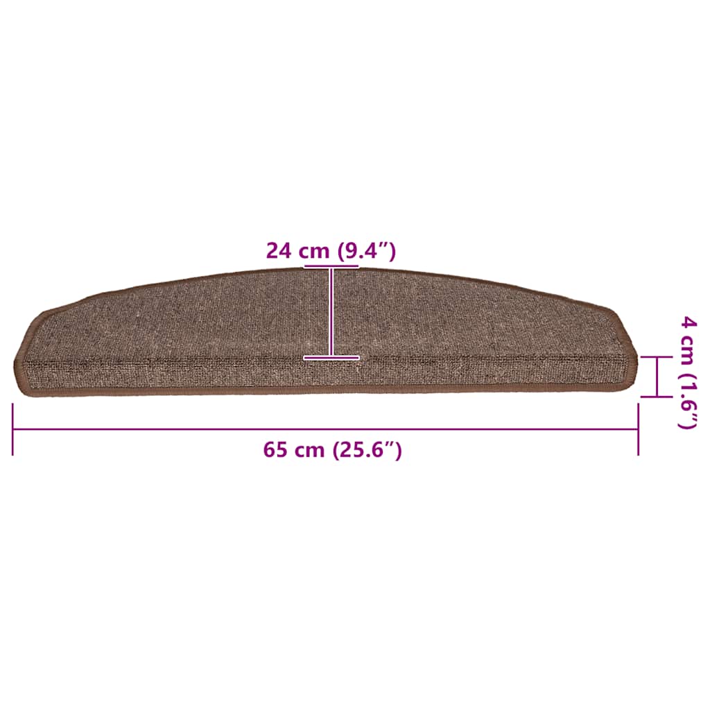Stufenmatten 20 Stk. 65x24x4 cm Kaffeebraun Halbrund Groß