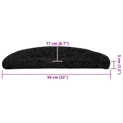 Stufenmatten 30 Stk. 56x17x3 cm Schwarz Halbrund