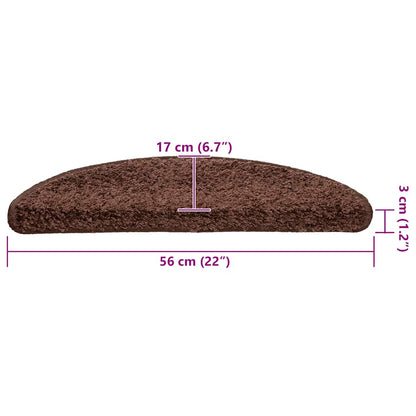 Stufenmatten 30 Stk. 56x17x3 cm Braun Halbrund