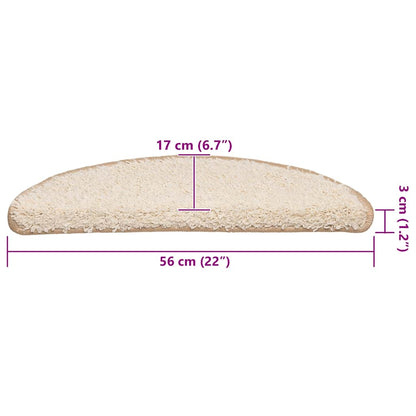 Stufenmatten 30 Stk. 56x17x3 cm Creme Halbrund