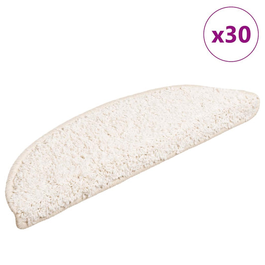 Stufenmatten 30 Stk. 56x17x3 cm Weiß Halbrund