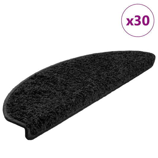 Stufenmatten 30 Stk. 65x21x4 cm Schwarz Halbrund Groß