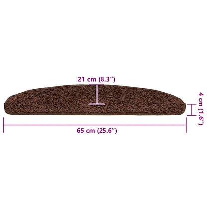 Stufenmatten 30 Stk. 65x21x4 cm Braun Halbrund Groß