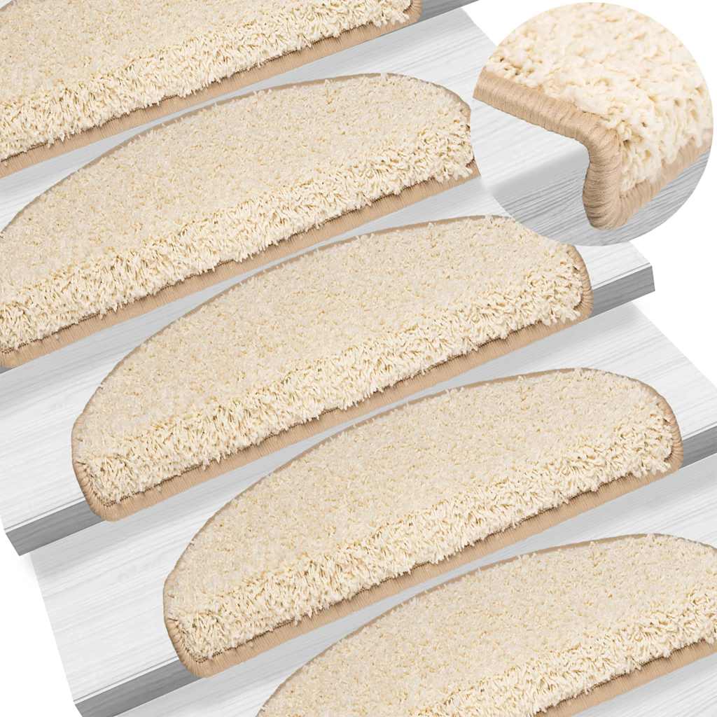 Stufenmatten 30 Stk. 65x21x4 cm Creme Halbrund Groß