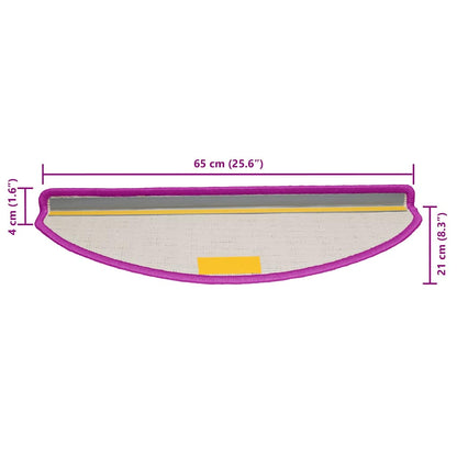 Stufenmatten 30 Stk. 65x21x4 cm Violett Halbrund Groß