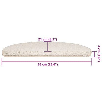 Stufenmatten 30 Stk. 65x21x4 cm Weiß Halbrund Groß