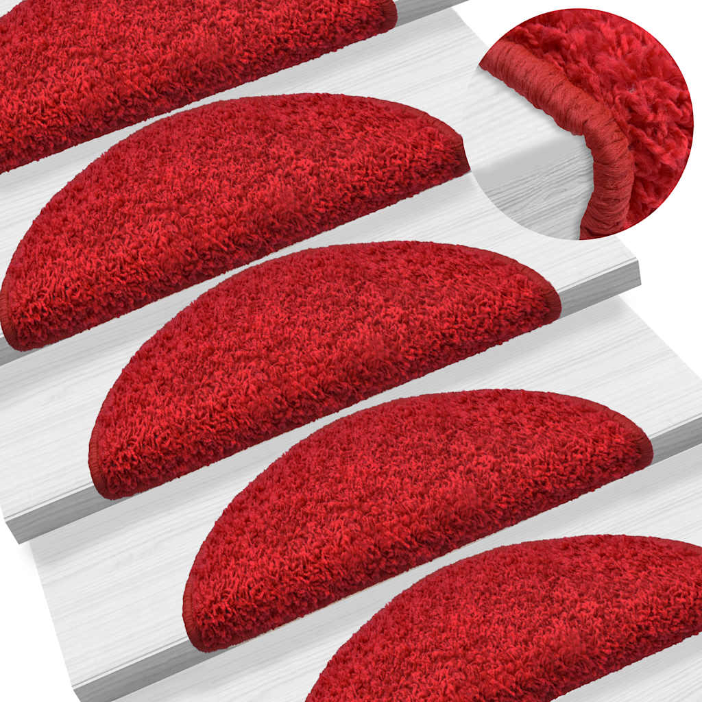Stufenmatten 30 Stk. 65x21x4 cm Rot Halbrund Groß