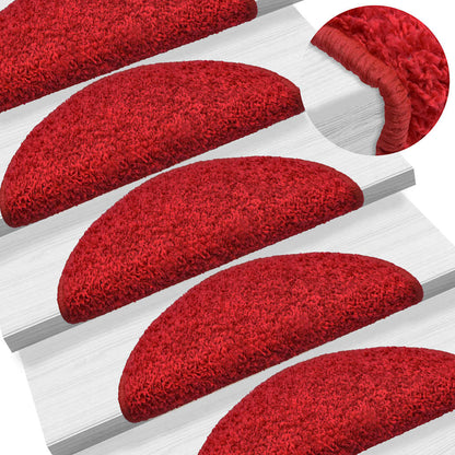 Stufenmatten 30 Stk. 65x21x4 cm Rot Halbrund Groß