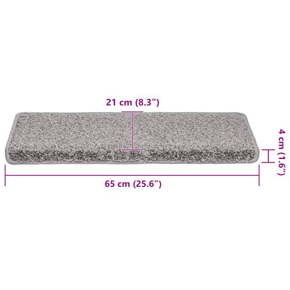 Stufenmatten 30 Stk. 65x21x4 cm Grau Rechteckiger Rand