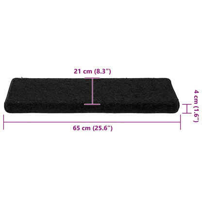 Stufenmatten 30 Stk. 65x21x4 cm Schwarz Rechteckiger Rand