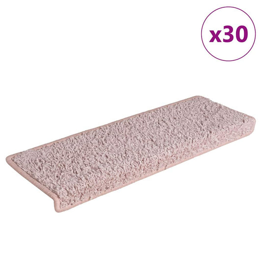 Stufenmatten 30 Stk. 65x21x4 cm Weiß und Rosa Rechteckiger Rand
