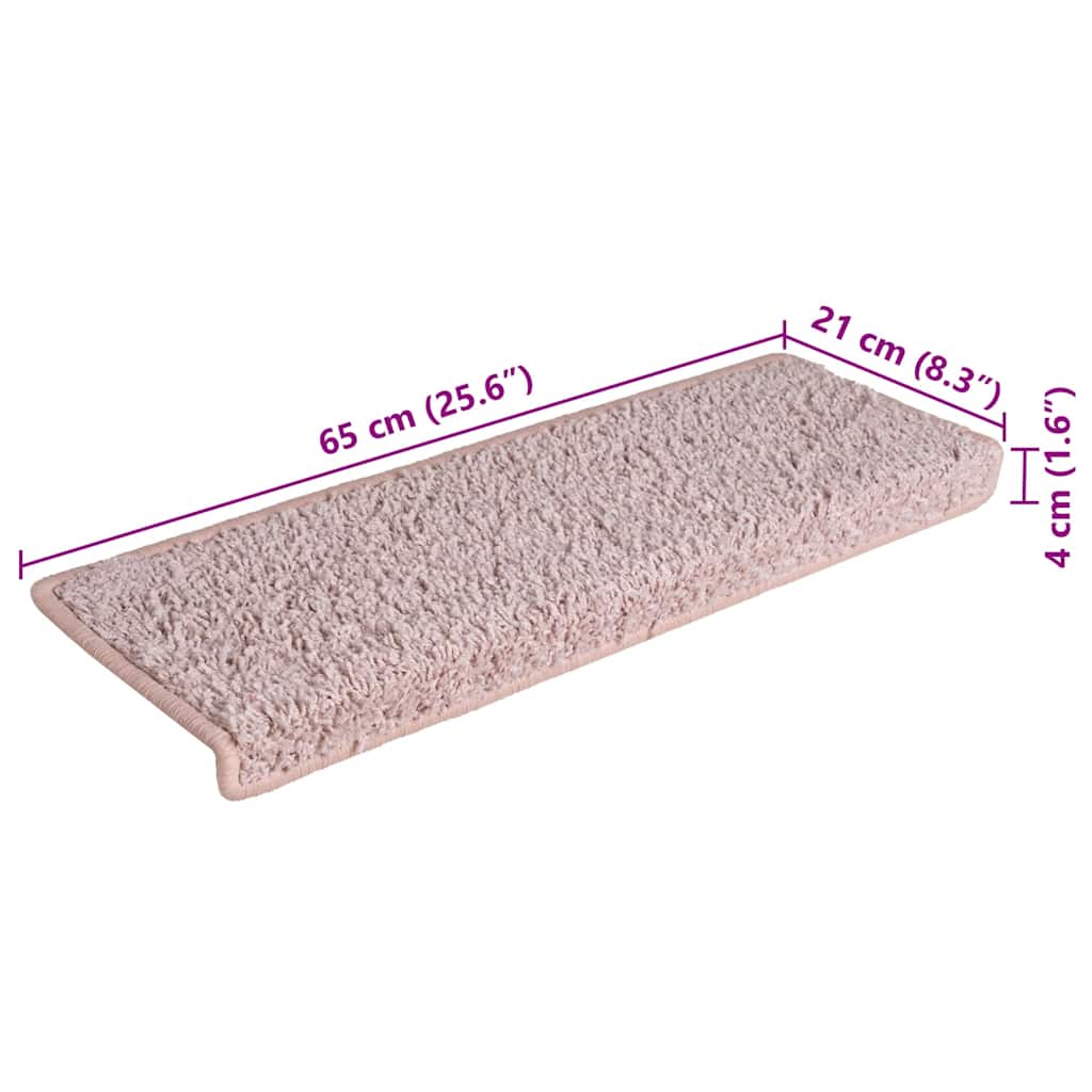 Stufenmatten 30 Stk. 65x21x4 cm Weiß und Rosa Rechteckiger Rand