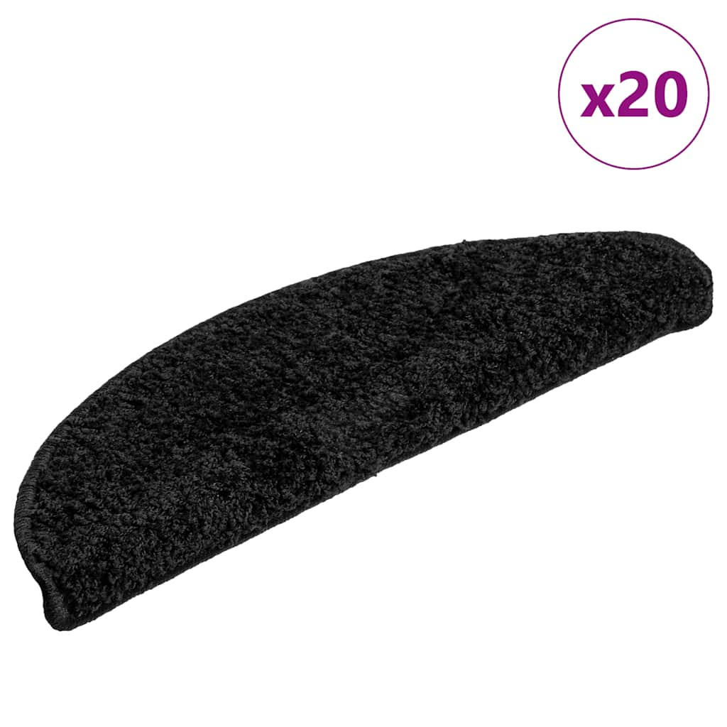 Stufenmatten 20 Stk. 56x17x3 cm Schwarz Halbrund