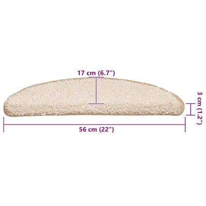 Stufenmatten 20 Stk. 56x17x3 cm Creme Halbrund