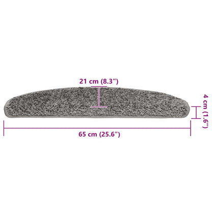 Stufenmatten 20 Stk. 65x21x4 cm Grau Halbrund Groß