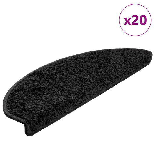 Stufenmatten 20 Stk. 65x21x4 cm Schwarz Halbrund Groß