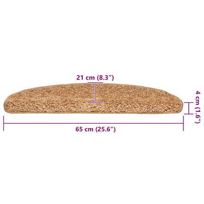 Stufenmatten 20 Stk. 65x21x4 cm Beige Halbrund Groß