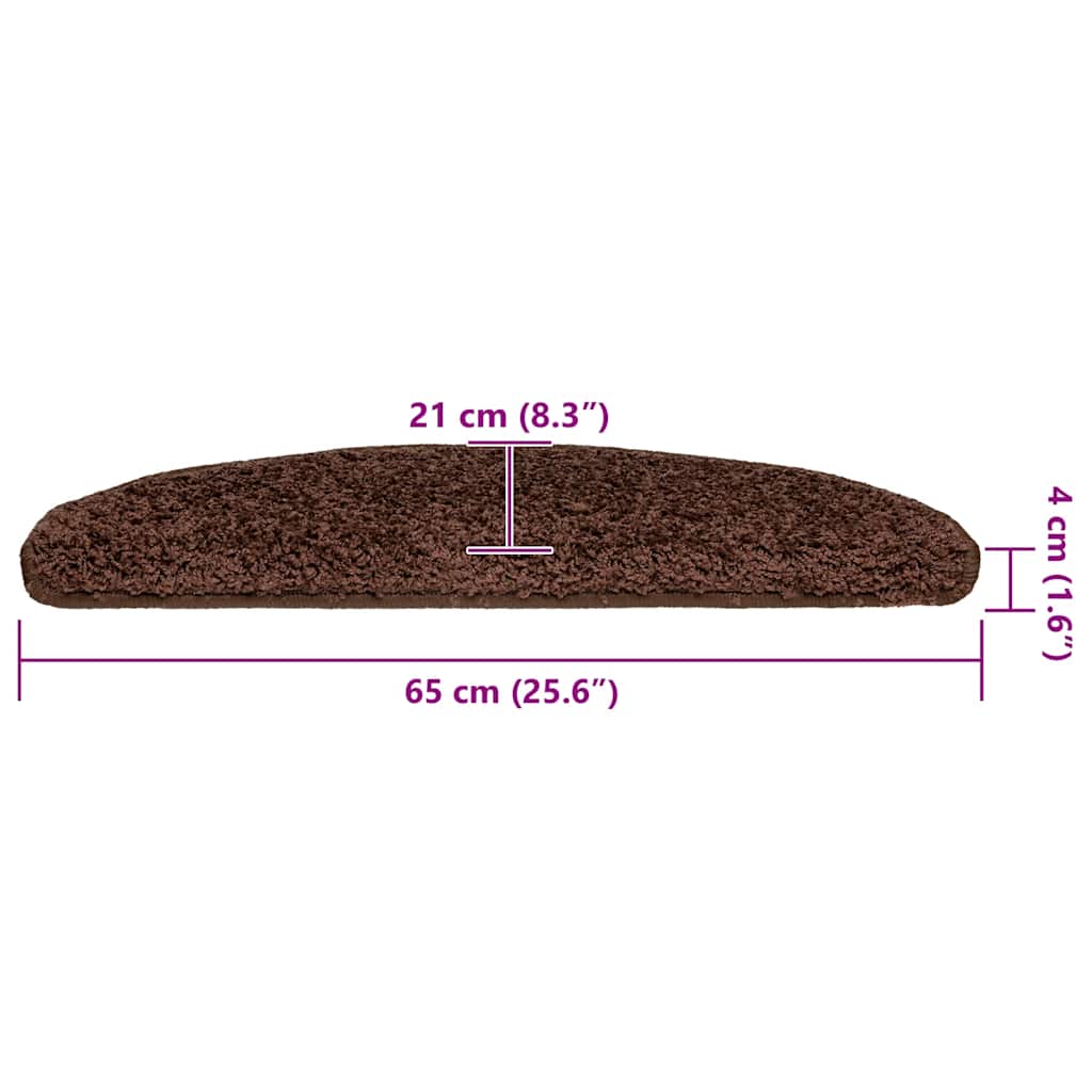 Stufenmatten 20 Stk. 65x21x4 cm Braun Halbrund Groß