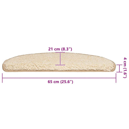 Stufenmatten 20 Stk. 65x21x4 cm Creme Halbrund Groß