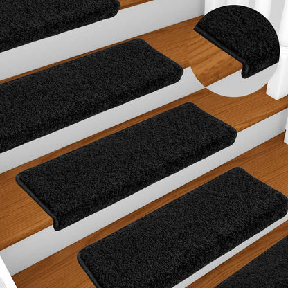 Stufenmatten 20 Stk. 65x21x4 cm Schwarz Rechteckiger Rand