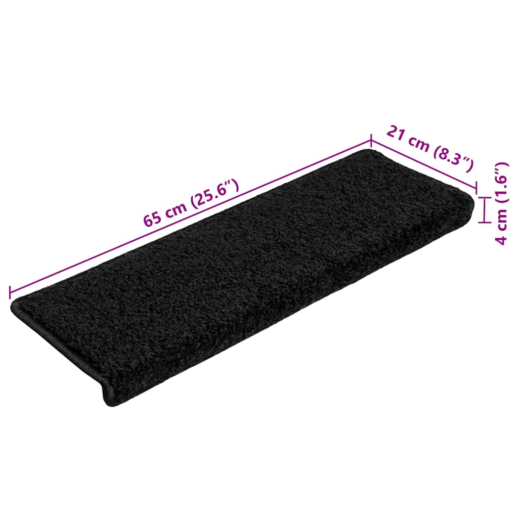 Stufenmatten 20 Stk. 65x21x4 cm Schwarz Rechteckiger Rand