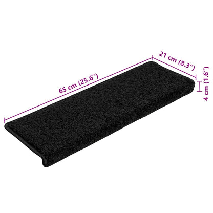 Stufenmatten 20 Stk. 65x21x4 cm Schwarz Rechteckiger Rand