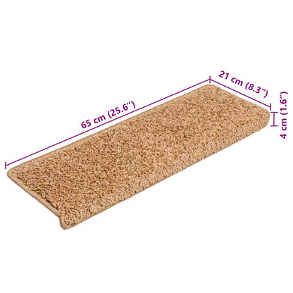 Stufenmatten 20 Stk. 65x21x4 cm Beige Rechteckiger Rand