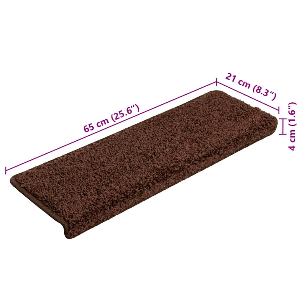 Stufenmatten 20 Stk. 65x21x4 cm Braun Rechteckiger Rand