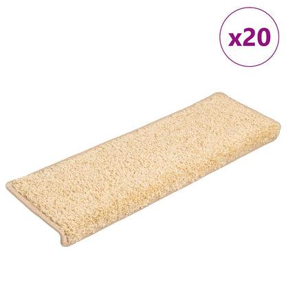 Stufenmatten 20 Stk. 65x21x4 cm Creme Rechteckiger Rand