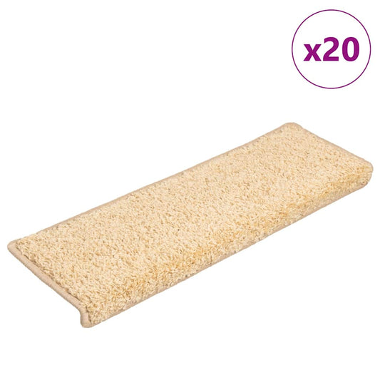 Stufenmatten 20 Stk. 65x21x4 cm Creme Rechteckiger Rand
