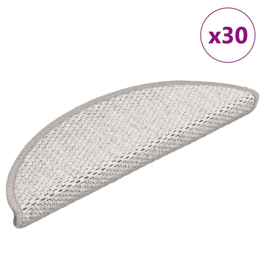 Stufenmatten Selbstklebend Sisal-Optik 30Stk. 56x17x3cm Platina