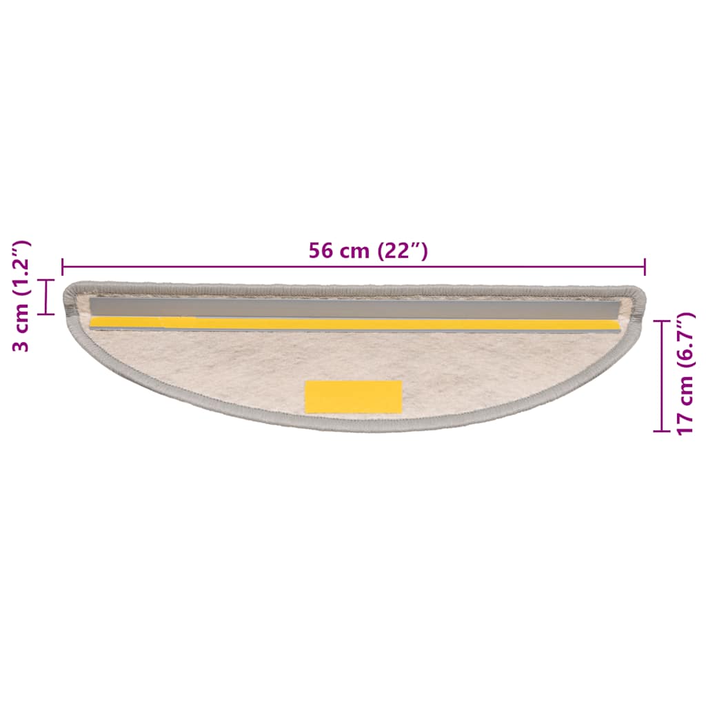 Stufenmatten Selbstklebend Sisal-Optik 30Stk. 56x17x3cm Platina