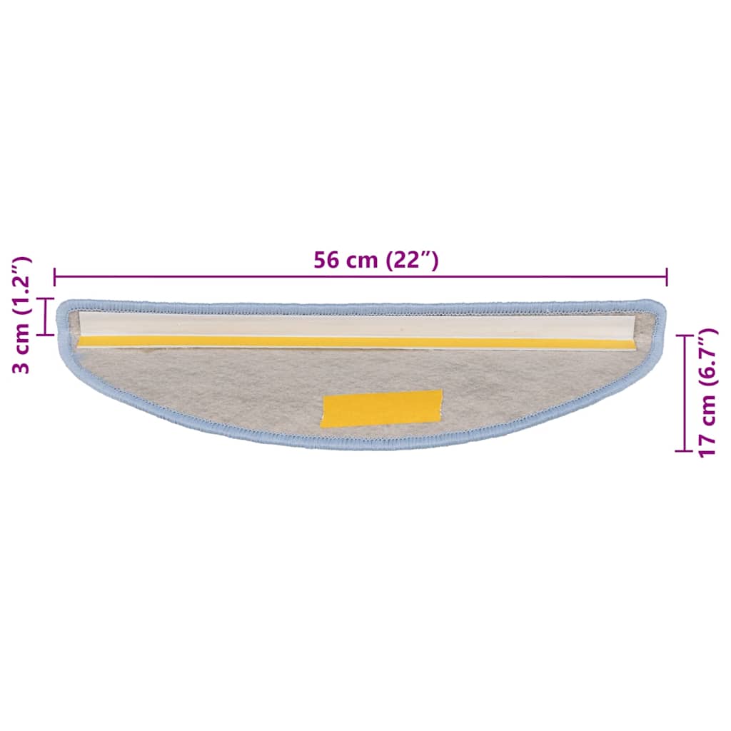 Stufenmatten Selbstklebend Sisal-Optik 30Stk. 56x17x3cm Blau