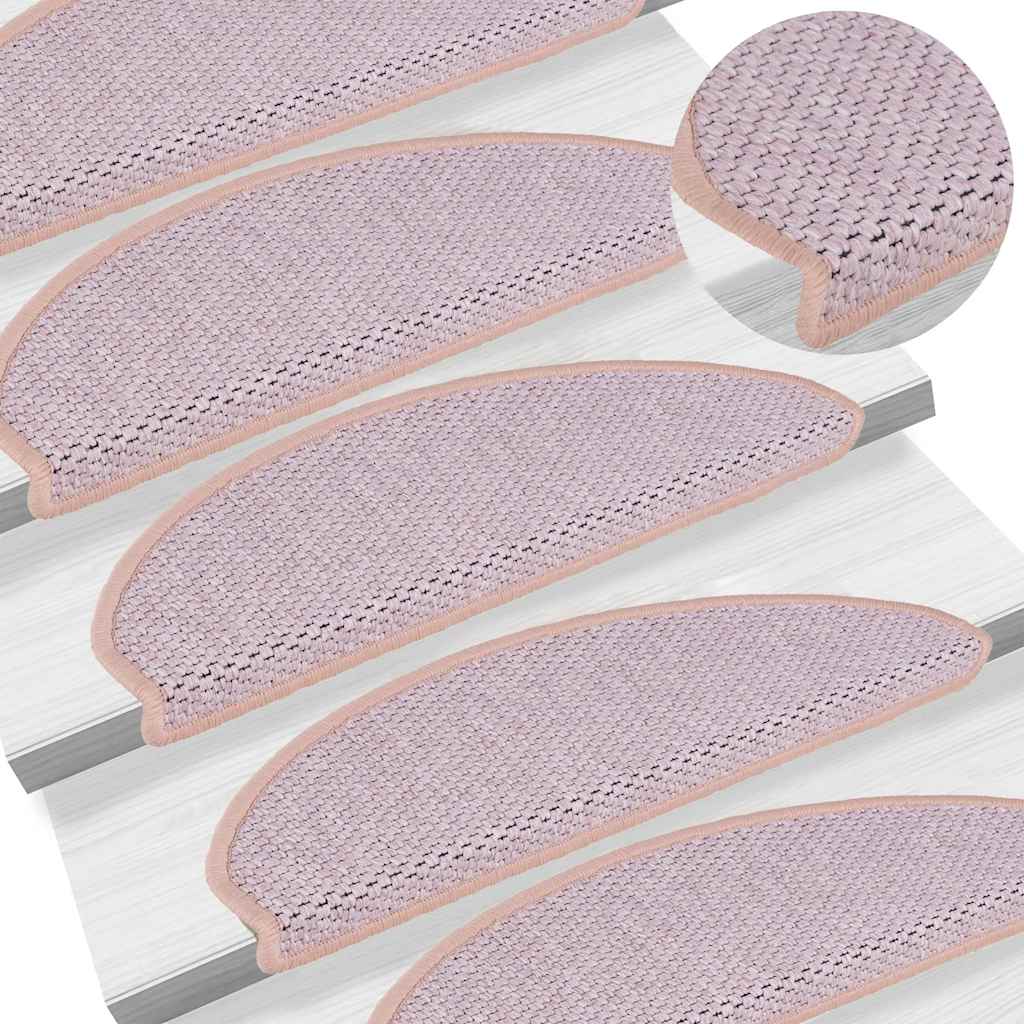 Stufenmatten Selbstklebend Sisal-Optik 30Stk. 65x21x4cm Rosa