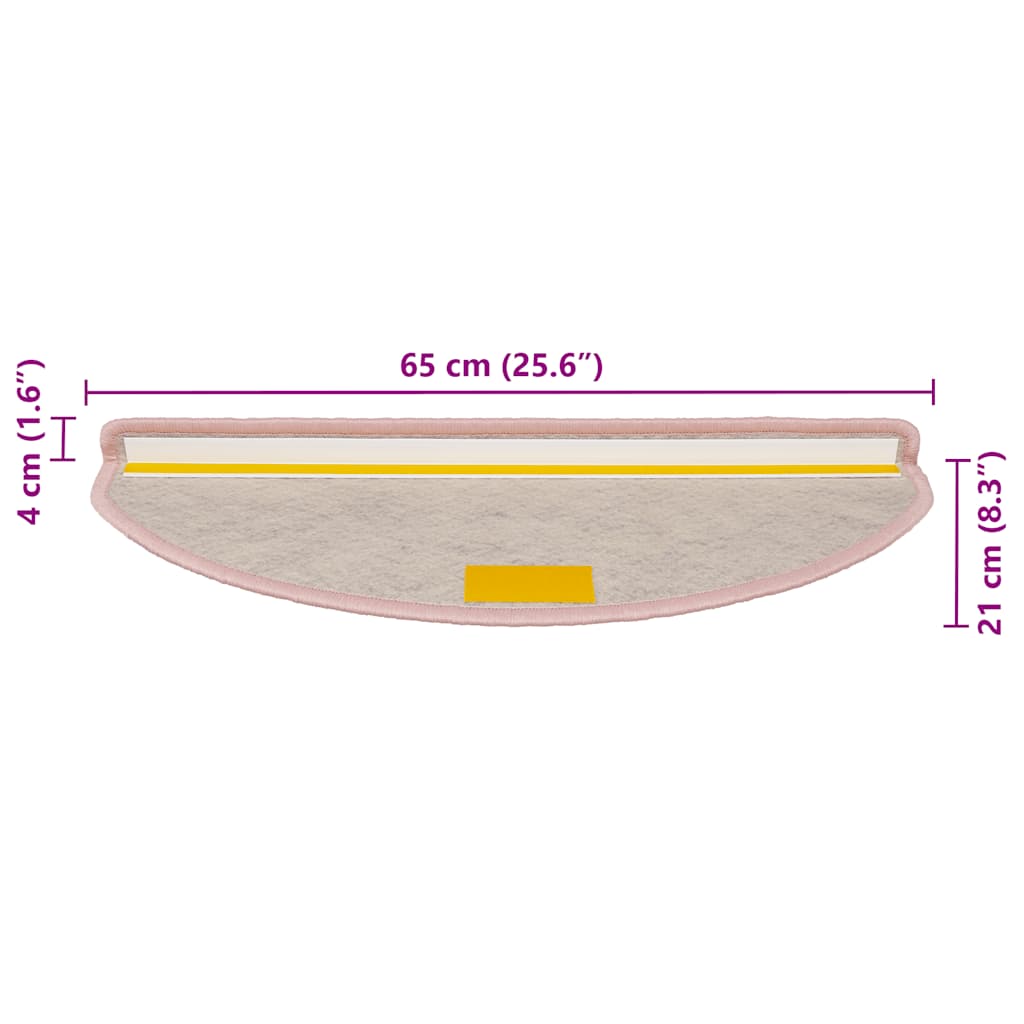 Stufenmatten Selbstklebend Sisal-Optik 30Stk. 65x21x4cm Rosa