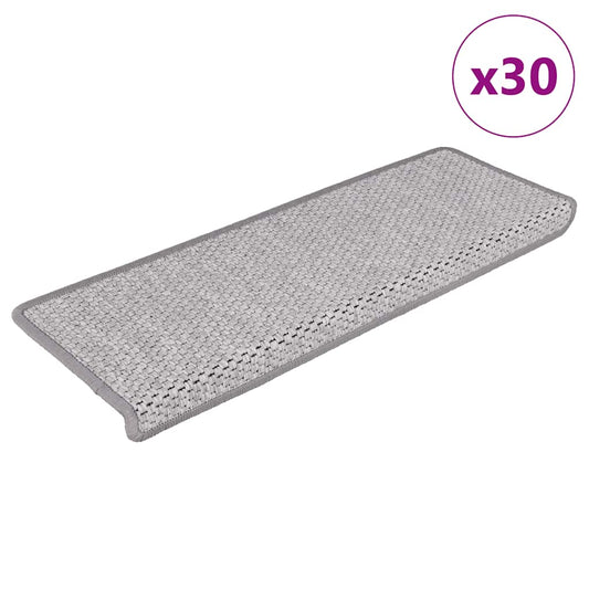Stufenmatten Selbstklebend Sisal-Optik 30Stk. 65x21x4cm Platina