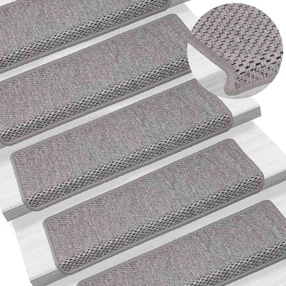 Stufenmatten Selbstklebend Sisal-Optik 30Stk. 65x21x4cm Silbern