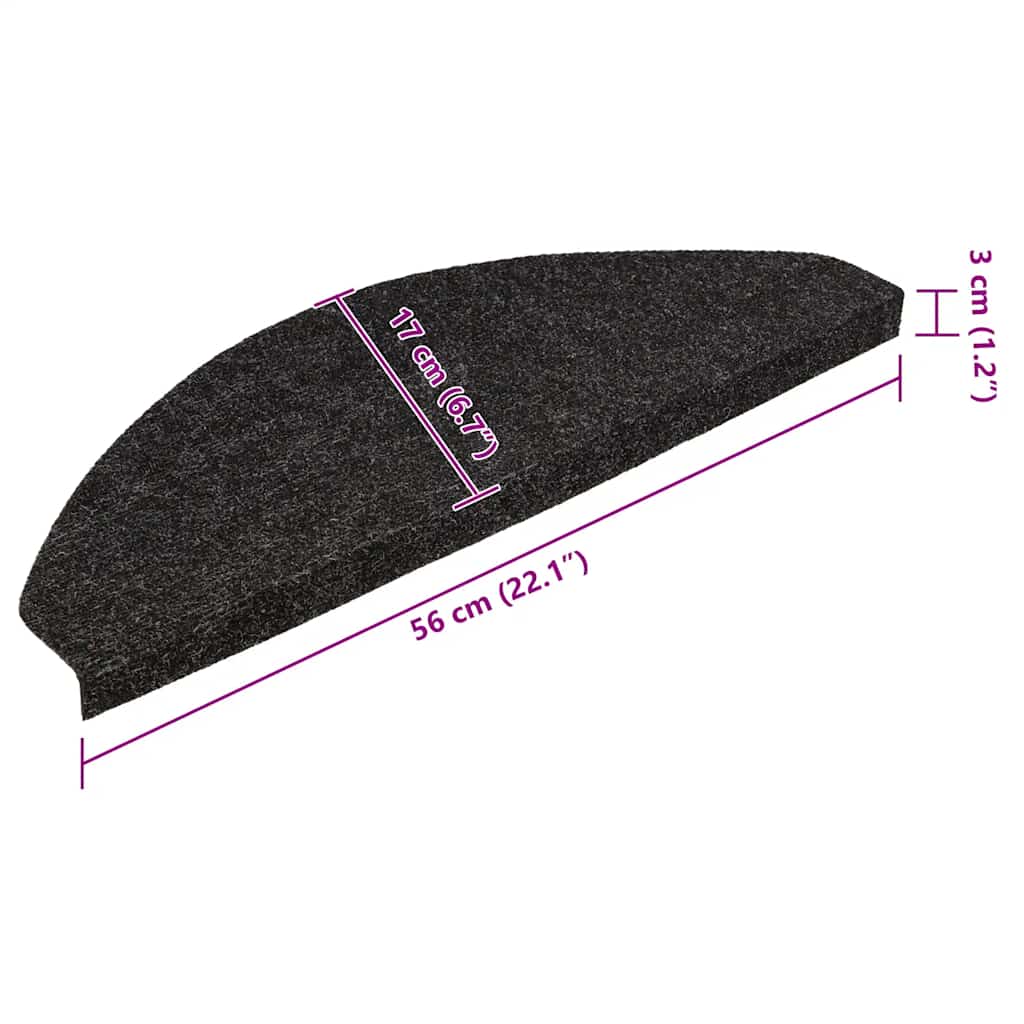 Stufenmatten Selbstklebend 30 Stk. Schwarz 56x17x3 cm