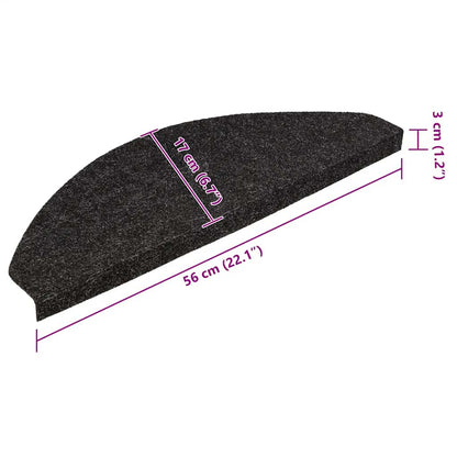 Stufenmatten Selbstklebend 30 Stk. Schwarz 56x17x3 cm