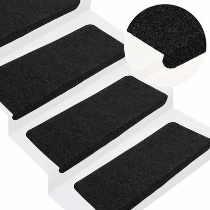 Stufenmatten Selbstklebend 30 Stk. Schwarz 65x24,5x3,5 cm