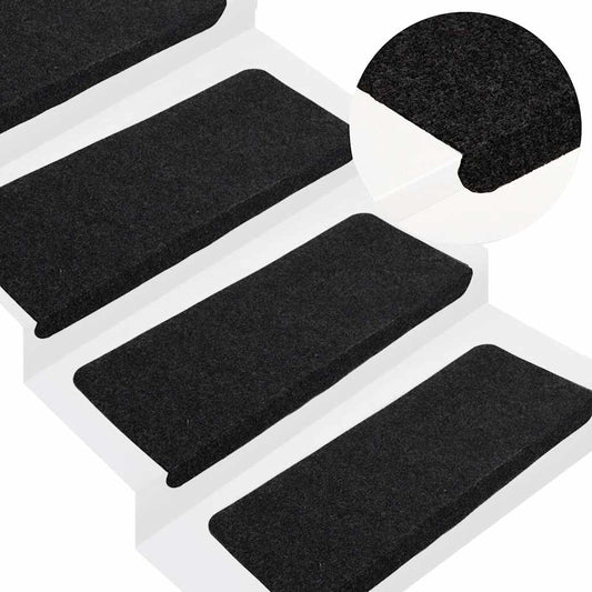 Stufenmatten Selbstklebend 30 Stk. Schwarz 65x24,5x3,5 cm