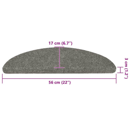Stufenmatten Selbstklebend 20 Stk. Grau 56x17x3 cm
