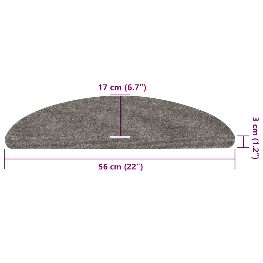 Stufenmatten Selbstklebend 30 Stk. Grau 56x17x3 cm